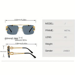 Vintage Retro Rimless Steampunk Sunglasses with Full Package Set