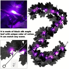 Halloween Decor Lights 20 LED Maple Leaf Garland With Light Fall Decor