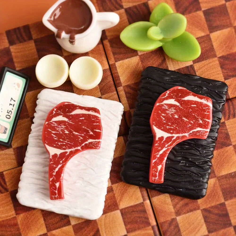 2pcs Mini Steak Model Set for Dollhouses and Model Making