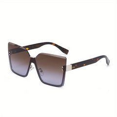 Oversized Semi Rimless Sunglasses For Women Men Gradient Glasses UV400