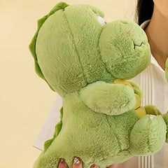 2pcs Dinosaur Plush Dolls Soft Green Cartoon Animal Toys Yellow Belly