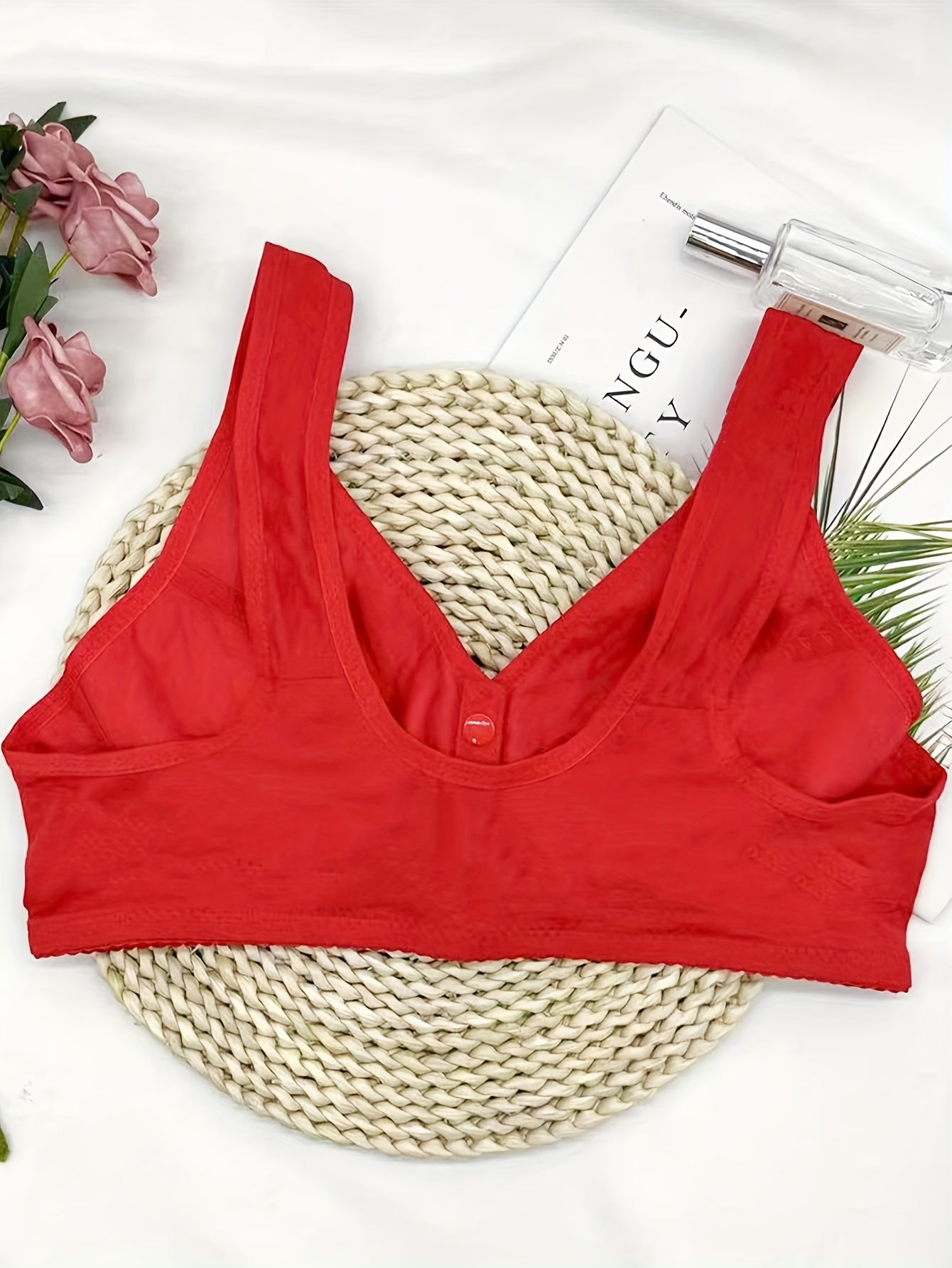 Front Buckle Wireless Bra Comfy & Breathable Wide Straps Bra
