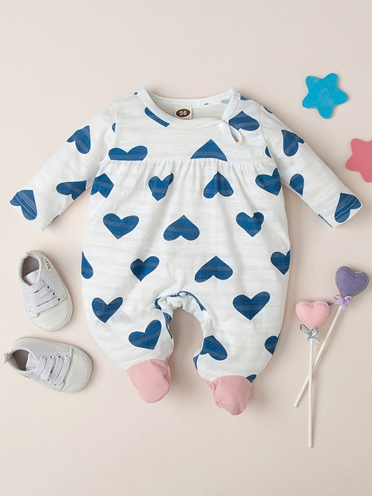 Baby Girls Heat Graphic Footed Romper Home Wear Pajamas Jumpsuit