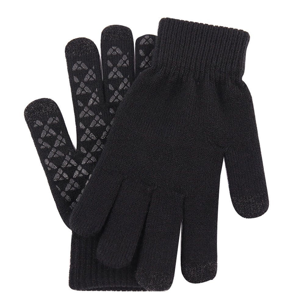Men's Warm Knitted Gloves Velvet Non-slip Touch Screen Gloves