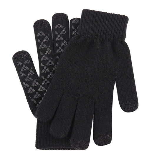 Men's Warm Knitted Gloves Velvet Non-slip Touch Screen Gloves