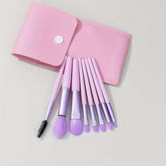 8pcs Candy Makeup Brush Set Portable Mini Travel