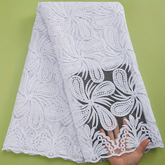 African Mesh Lace Fabric With Sequins French Tulle Lace Fabric