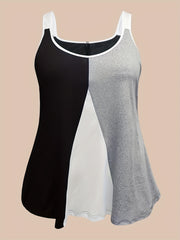  Colorblock Tank Top Round Neck