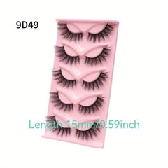 5 Pairs Faux Mink 3D False Eyelashes Natural Cat Eye Curling Thick Eyelashes