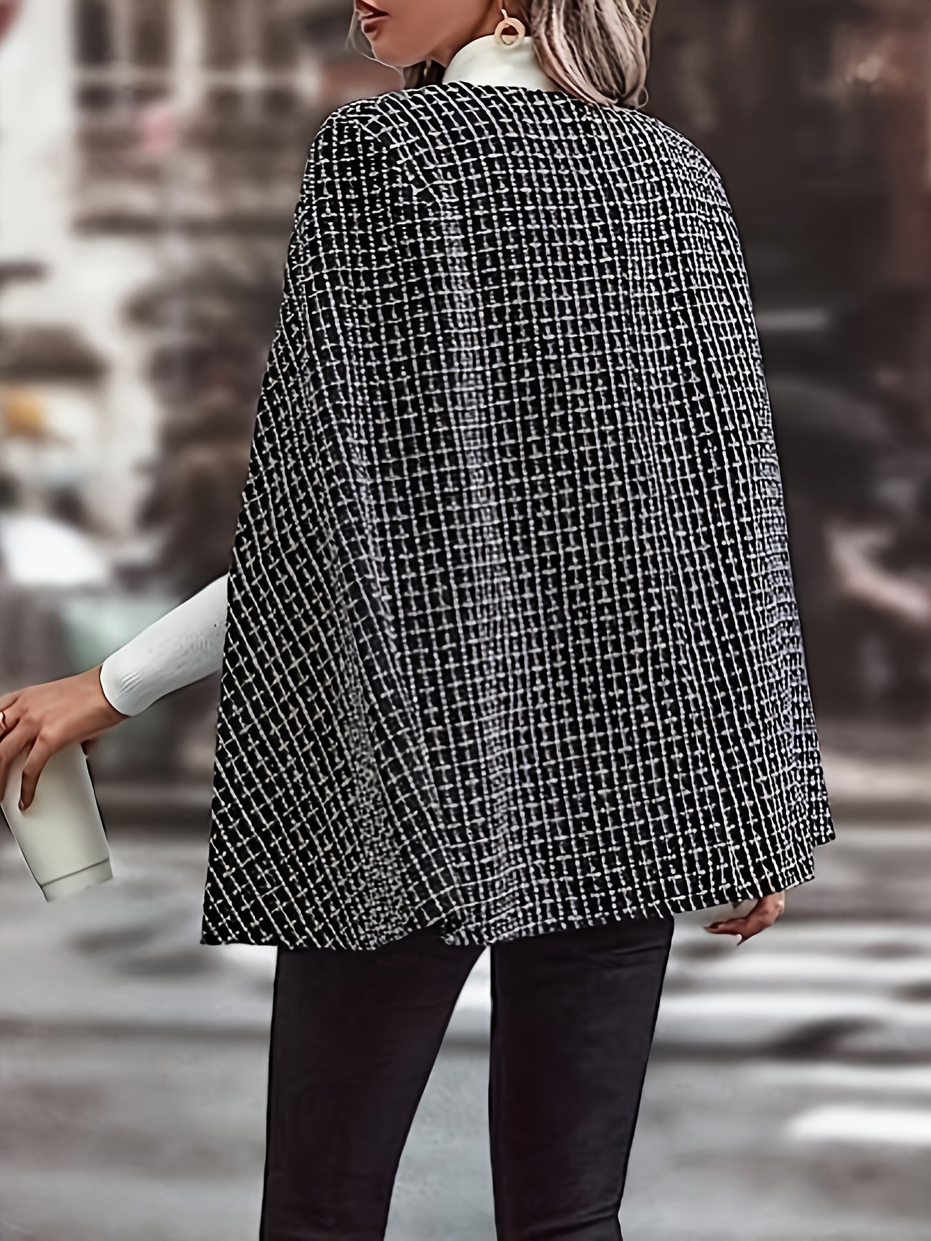  Women's Tweed Cape Sleeve Blazer