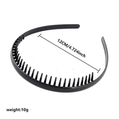 2pcs Morandi Plastic Headbands With Teeth Comb Skinny Hair Bands