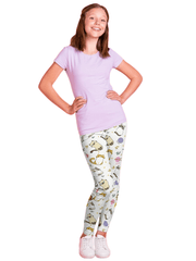 Dalmatian Print Girls Sports Leggings Elastic Tight Pants