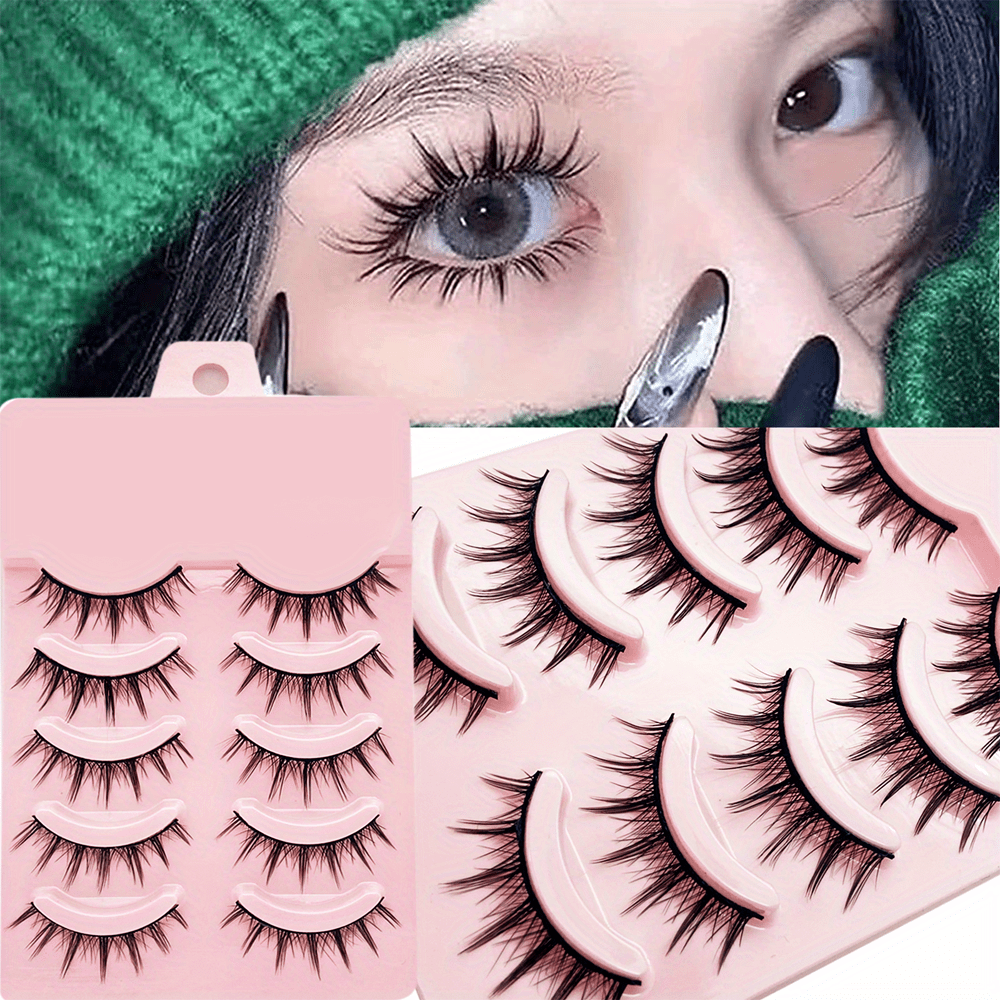 5 Pairs Manga Eyelashes Thick Natural Extensions Cosplay Anime Makeup Tool