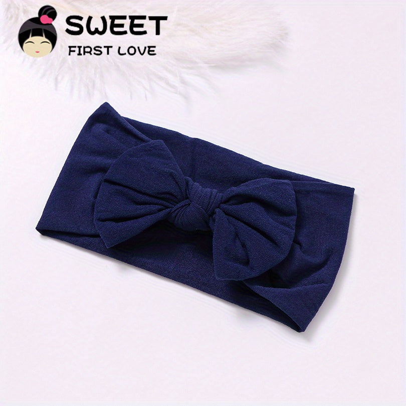 Baby Girls Bowknot Headband Soft Nylon Elastic Hairband Newborn Hair Accessories