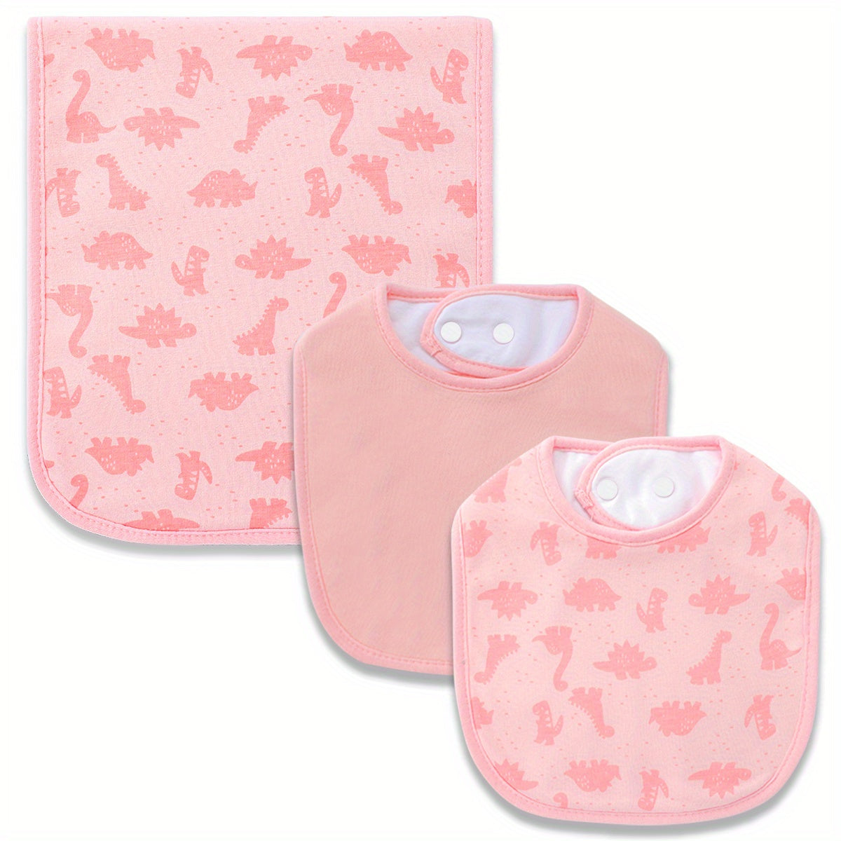 Soft & Absorbent Unisex Burp Cloth & Bib Sets - 3 Pack