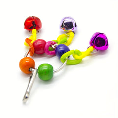 Colorful Bead Bell Parrot Toy for Birds Hanging Cage Accessory