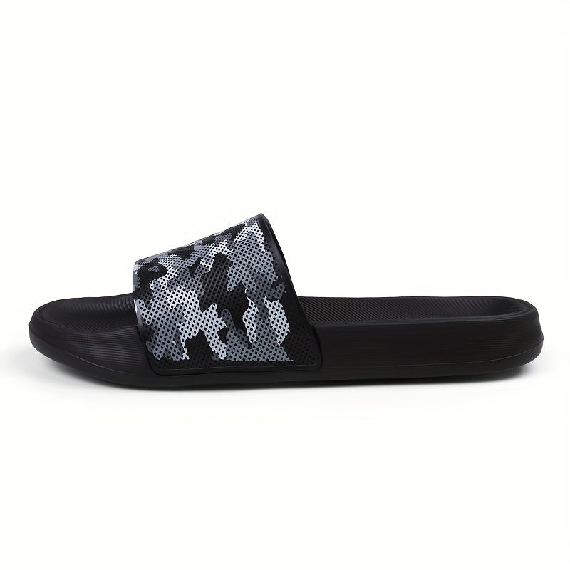 Men's Camo Lightweight Non-Slip Open-Toe Slides for Bathroom Beach