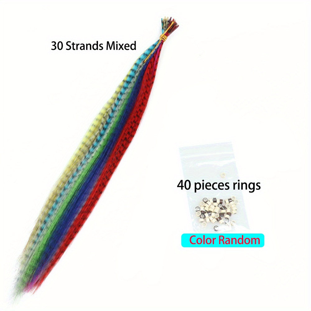 Colorful Feather Crochet Hair Extensions Synthetic Hair Pieces