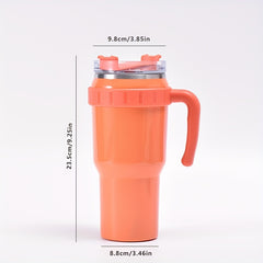 40oz Insulated Stainless Steel Tumbler with Handle, Straw & Lid