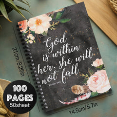 Watercolor Floral Notebook Bible Verses Gift for Women