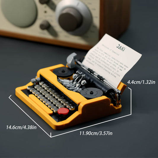 Vintage Typewriter Building Blocks Model Creative Toy for Girls 8 ABS Plastic