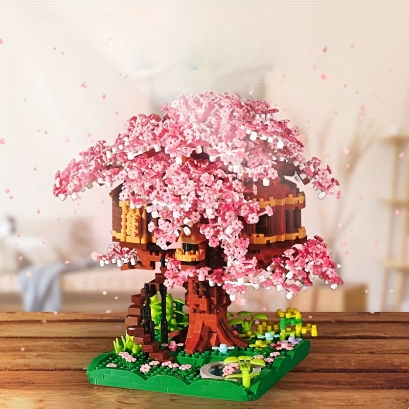 Mini Cherry Bonsai Tree Building Set - Mini Blocks Sakura Tree House Kit