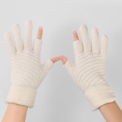 Knitted Fingerless Gloves Couple Wool Gloves