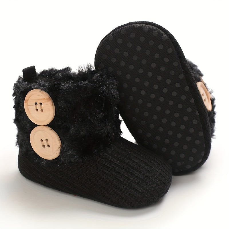 Soft Warm Fleece Boots for Baby Girls - Autumn and Winter