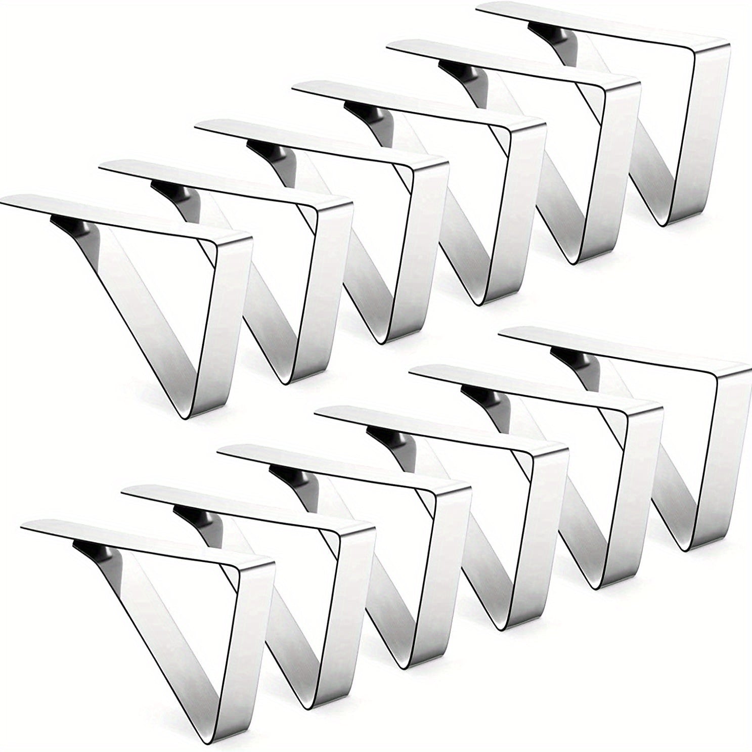 12pcs Tablecloth Clips Stainless Steel Table Cloth Clamps