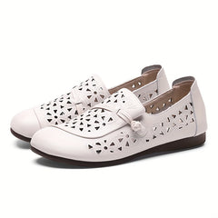 Women's Retro Hollow Out Flat Sandals Soft Sole Slip On Shoes