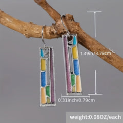 Vintage Carved Pattern Drop Dangle Earrings