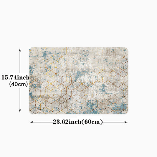 Absorbent Anti Slip Kitchen and Bath Mat Modern Abstract