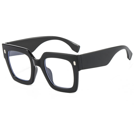 Square Large Frame Glasses Clear Lens Light Blocking Glasses Women Ladies