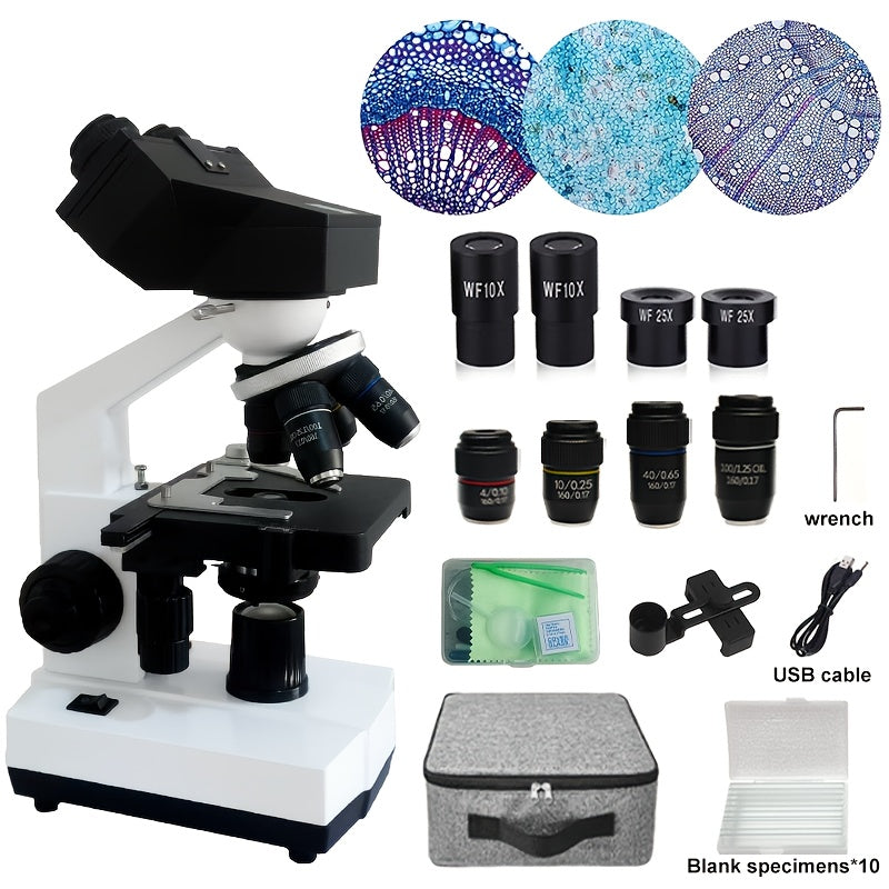 Professional Compound Binocular Microscope 2500X Magnification