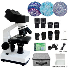 Professional Compound Binocular Microscope 2500X Magnification