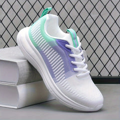 Women's Ombre Mesh Athletic Running Shoes Lace-up Casual Sneakers