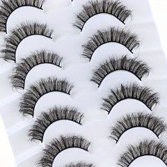 7 Pairs Faux Mink False Eyelashes Long Lasting Fluffy Volume Lashes