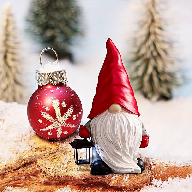 Christmas Red Dwarf Lantern Garden Elf Decoration