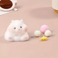 Hamster Squeeze Toy with Cheese & Bunny Motifs Soft Texture