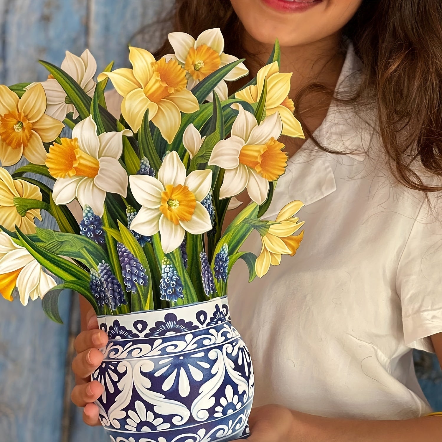 1pc Pop Up Daffodils Paper Flower 3D Greeting Card