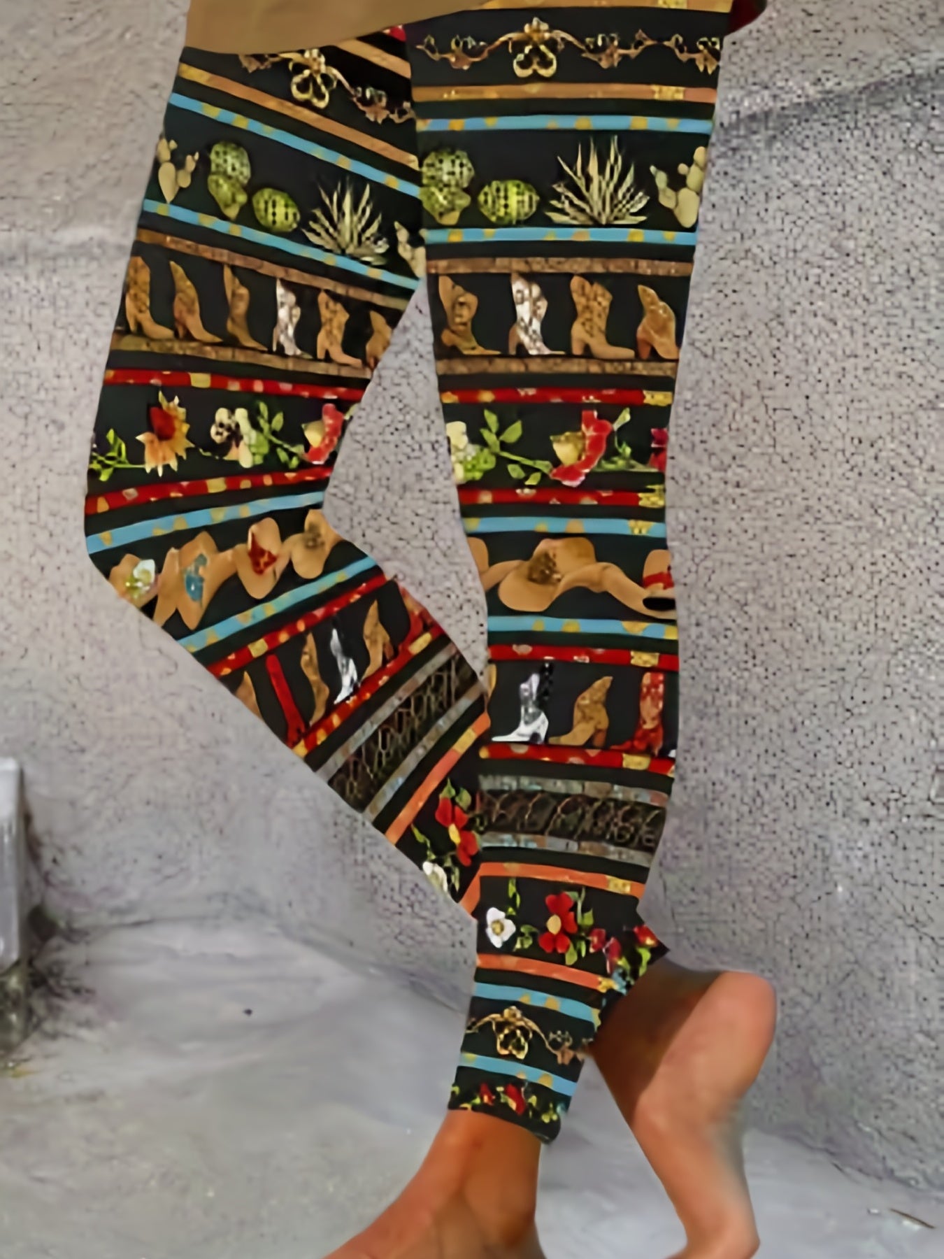  Boot Print High Rise Skinny Trousers