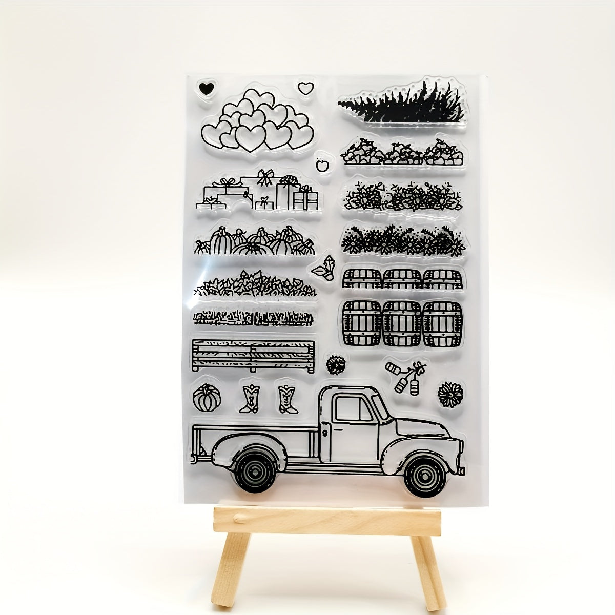 Christmas Truck Creative Painting Tools Silicone Transparent Stamp