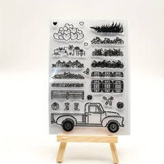Christmas Truck Creative Painting Tools Silicone Transparent Stamp