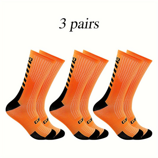 Men's Mid Crew Sport Socks - Sweat Absorbing Nylon Blend - Comfy & Breathable