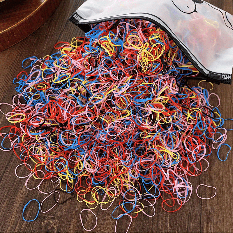 1000 2000pcs Mini Nylon Colorful Hair Ties Elastic Hair Accessories Set