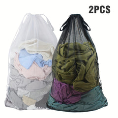 2 Large Mesh Bags 60x96x91cm for Shopping Camping Laundry Wash Bags