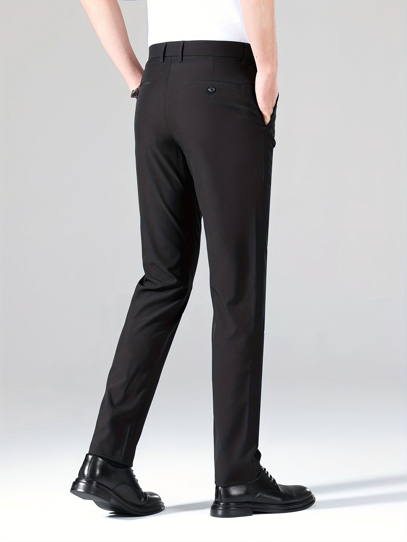 Men's Slim Fit Suit Trousers with Pockets