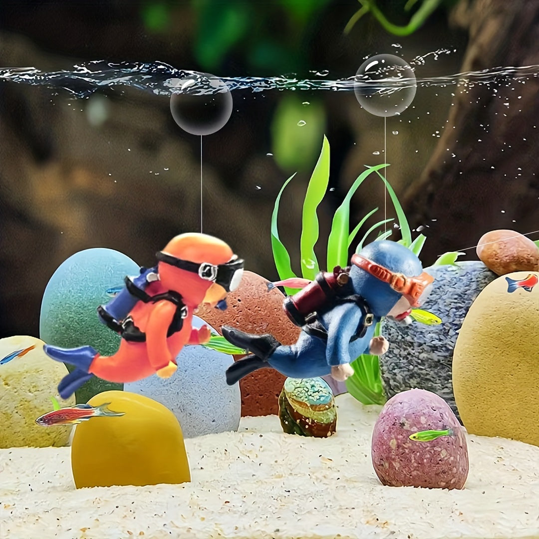 Aquarium Floating Diver Decoration Fish Tank Accessory