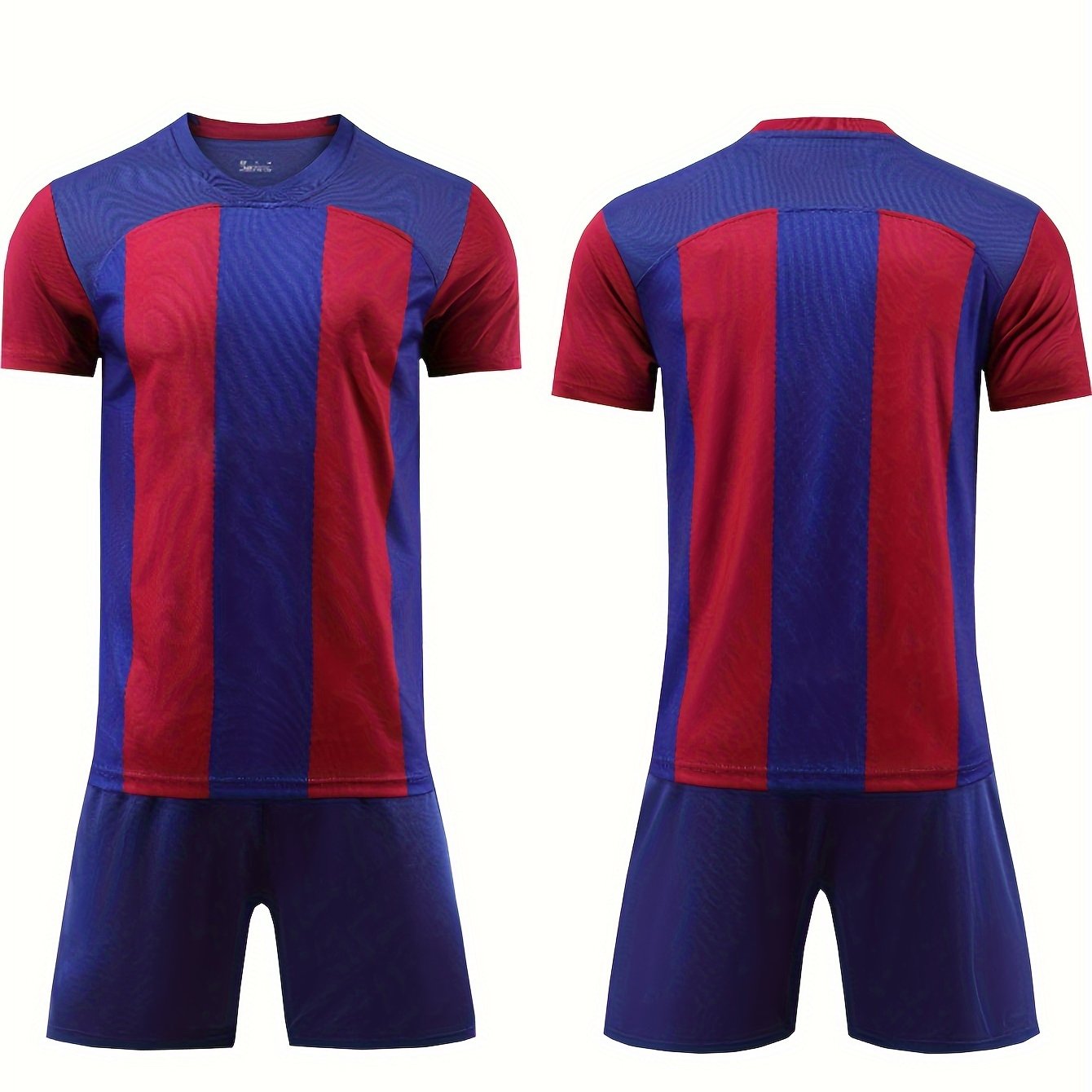 Quick Dry Striped Football Kids Boys Soccer Jersey & Shorts