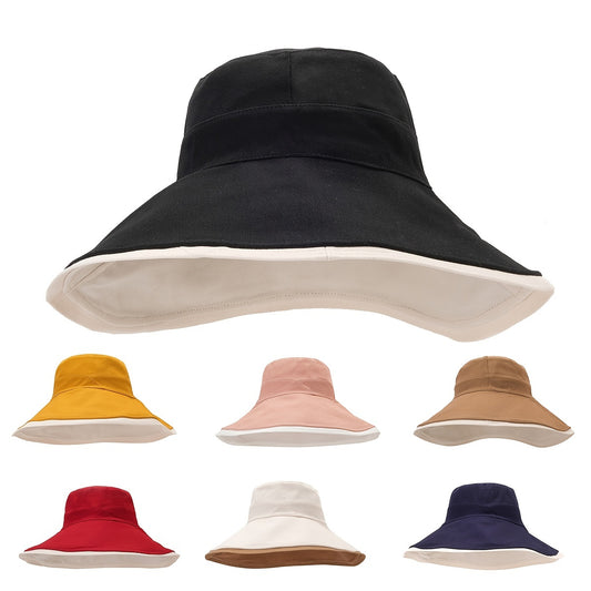 Cotton Sun Hat Double Sided Bucket Hat